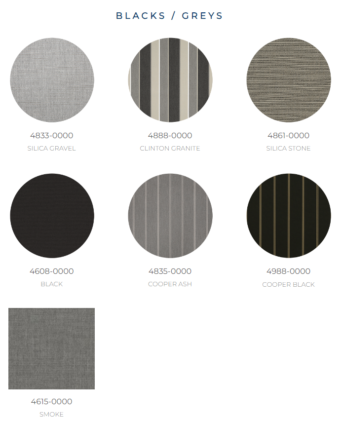 There are many different types of blacks and greys.