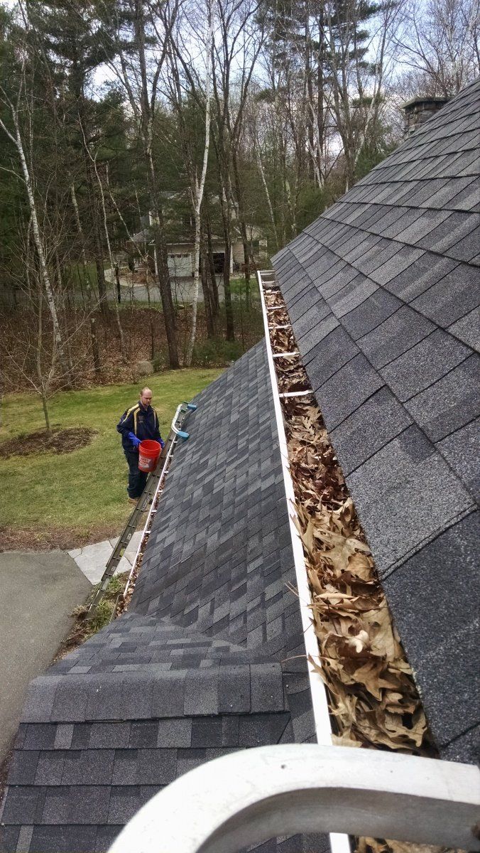 Gutter Leaves To Be Cleaned — Hadley, MA — Family Window Cleaning & Property Maintenance