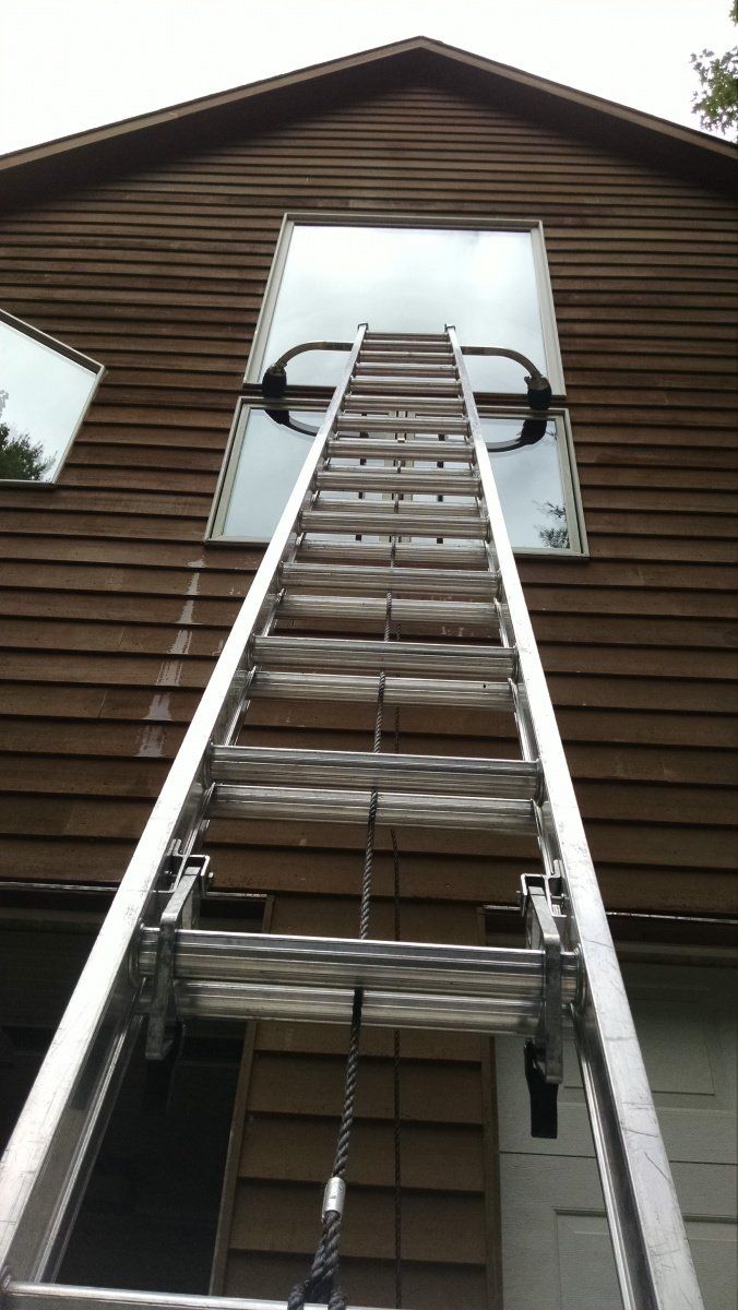 Ladder On House Wall — Hadley, MA — Family Window Cleaning & Property Maintenance
