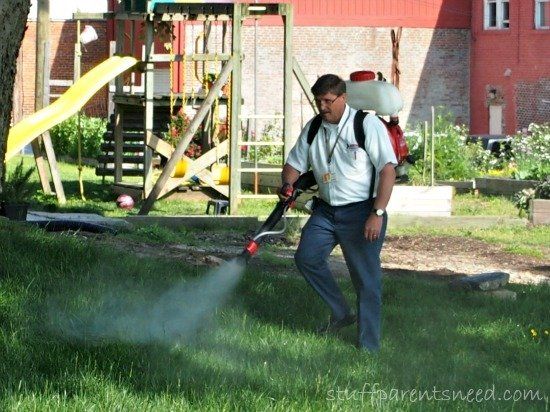 Man With Mosquito Spray — Hadley, MA — Family Window Cleaning & Property Maintenance Man With Mosquito Spray — Hadley, MA — Family Window Cleaning & Property Maintenance