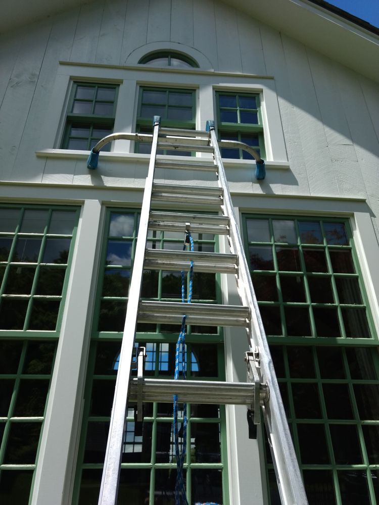 Ladder On Front House — Hadley, MA — Family Window Cleaning & Property Maintenance