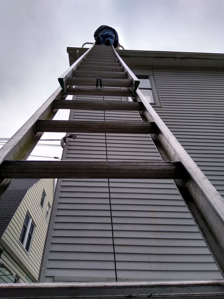 Ladder On Lower View — Hadley, MA — Family Window Cleaning & Property Maintenance