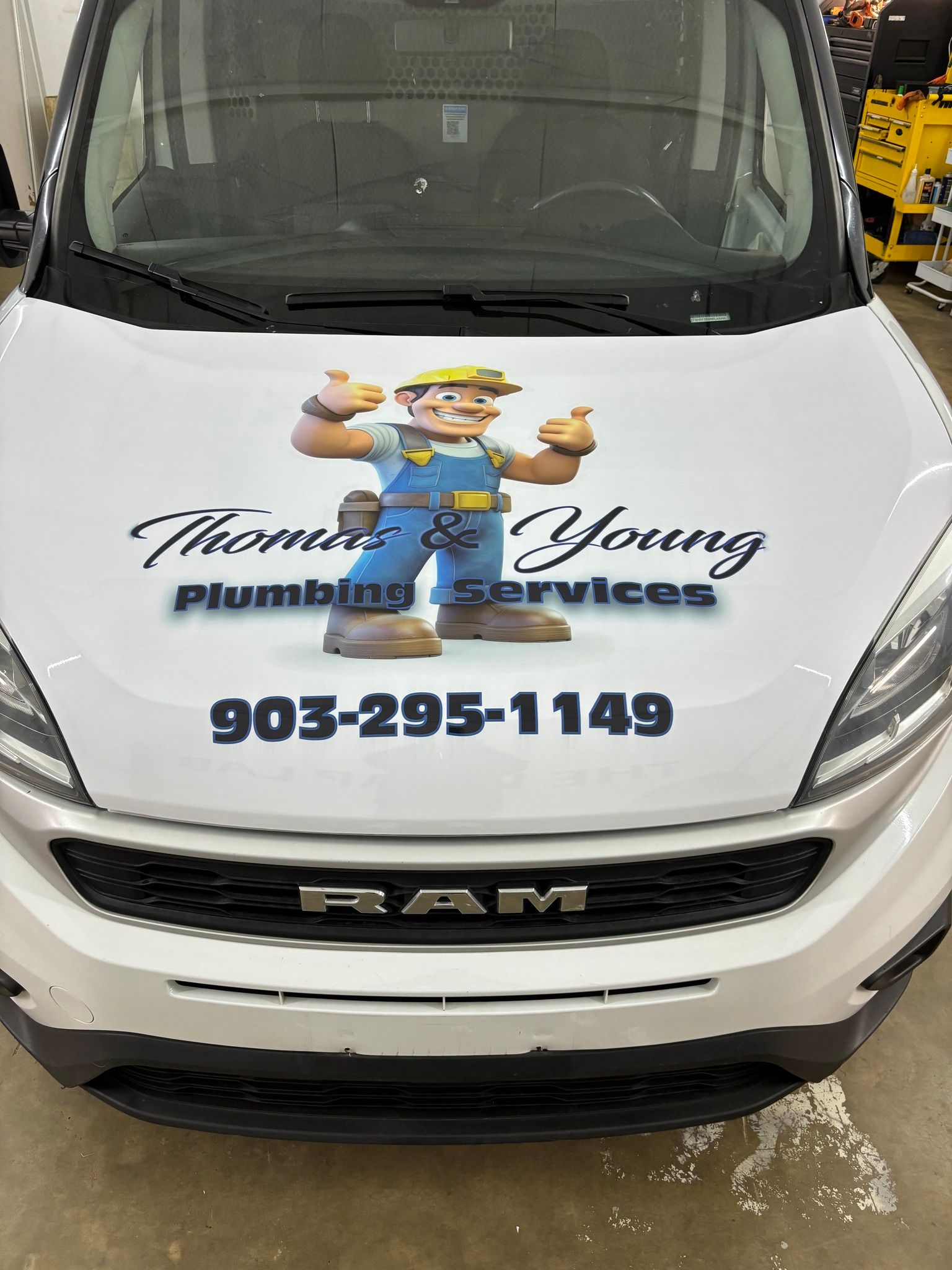 White RAM van with 