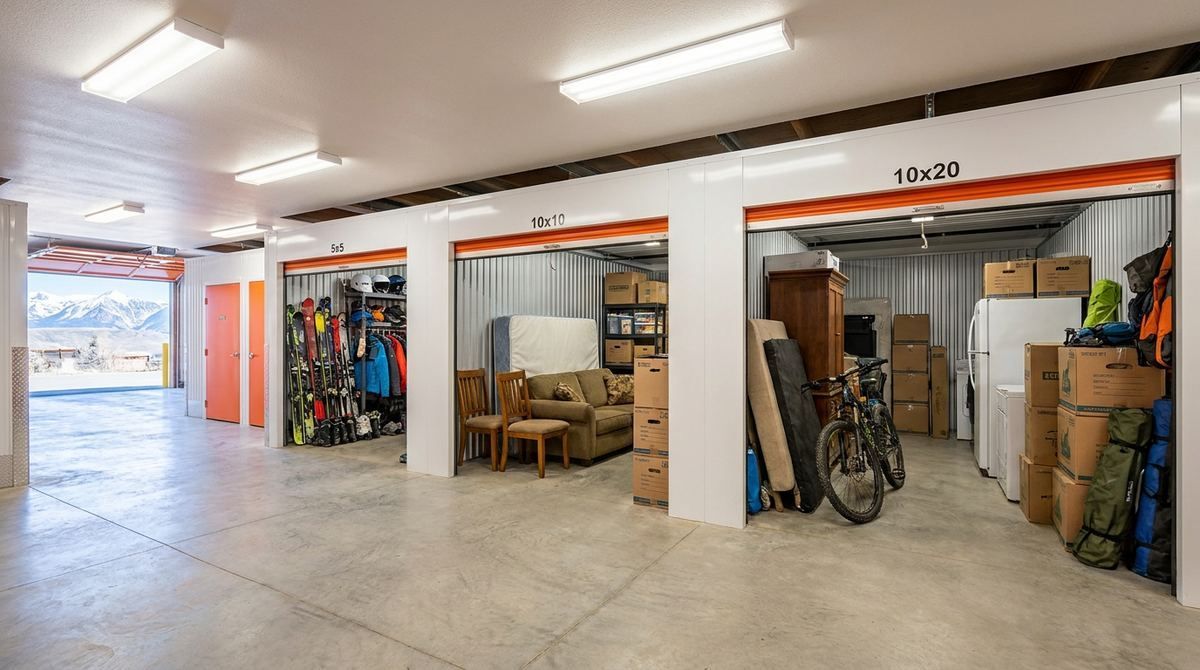Storage unit size guide for Crested Butte at Slate River Storage