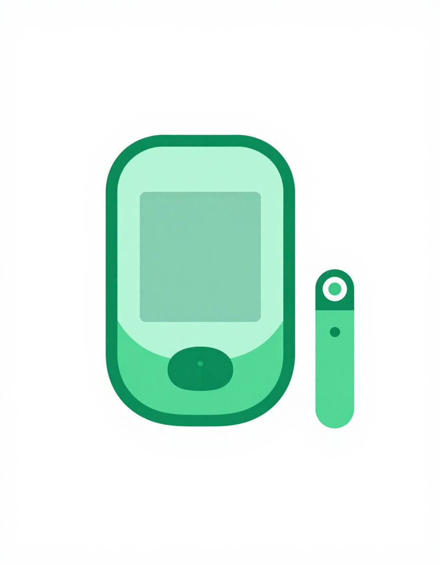 Diabetic test strip meter illustration