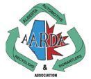 A logo for a recycling company with arrows around it.
