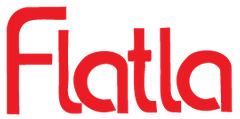 The word flatla is written in red on a white background.