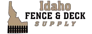 Idaho Fence & Deck Supply logo with Idaho silhouette and fence graphic in tan, black, and gray