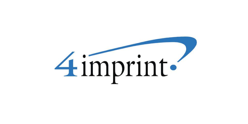 4imprint logo with blue swoosh and black-and-blue text on a white background