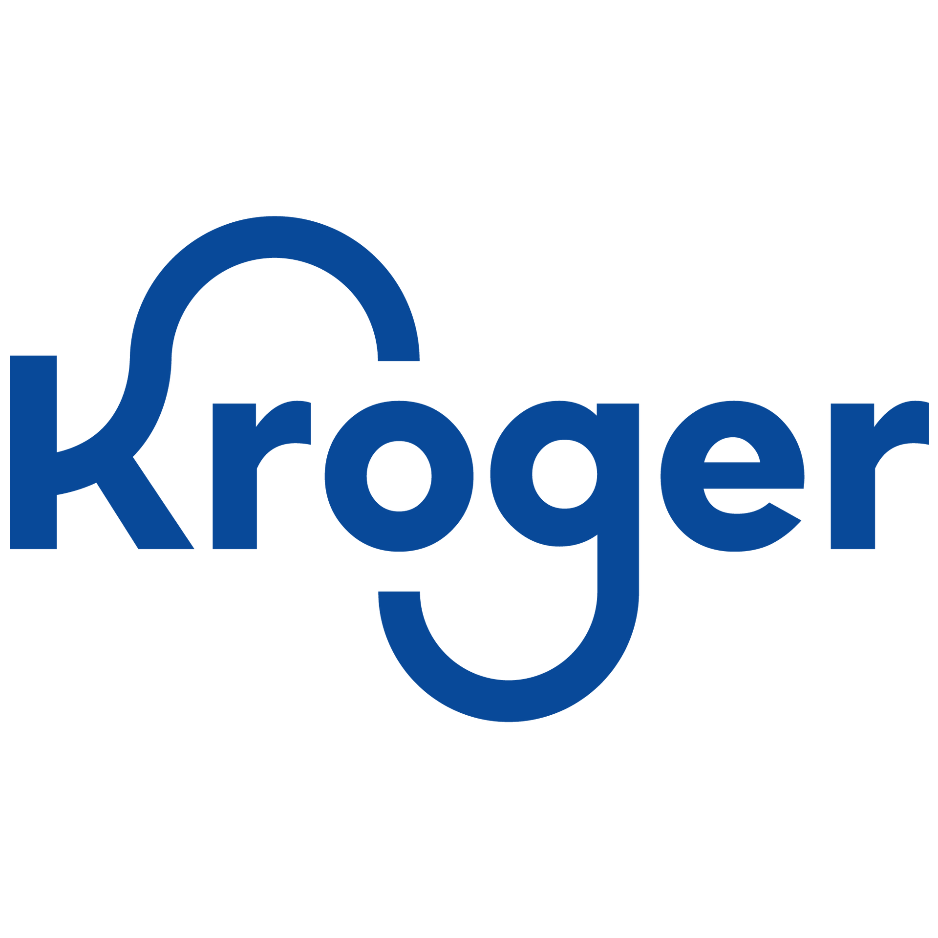 Kroger logo in blue lowercase letters on a white background