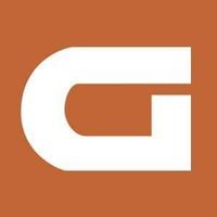 A white letter g on a brown background.