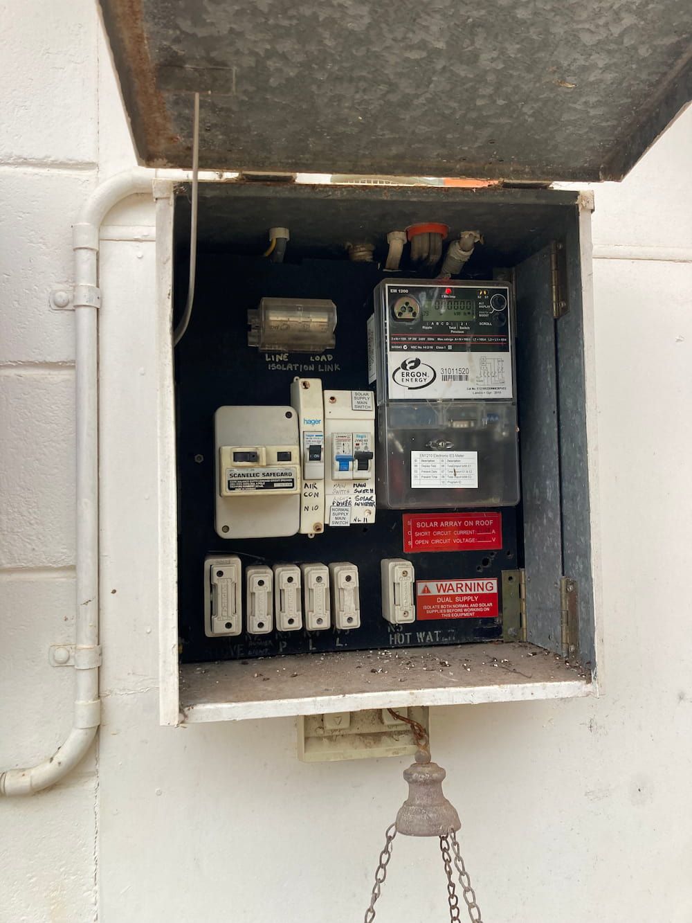 A Box With A Lot Of Electrical Equipment Inside Of It — AA Electrical Co in Yeppoon, QLD