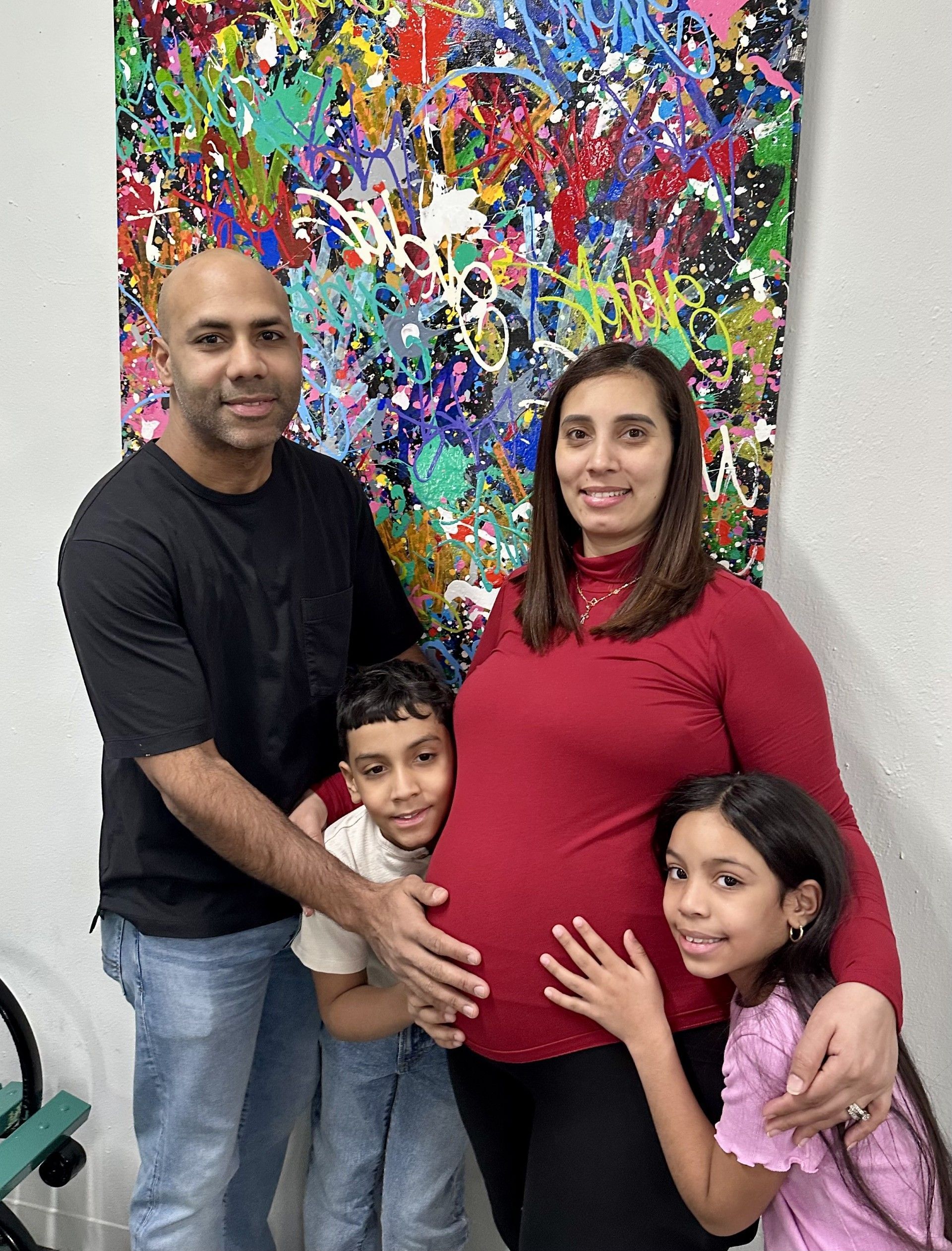 Family with expecting mother