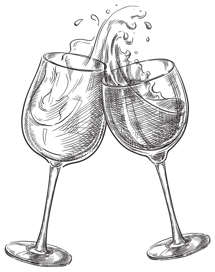 Two wine glasses 