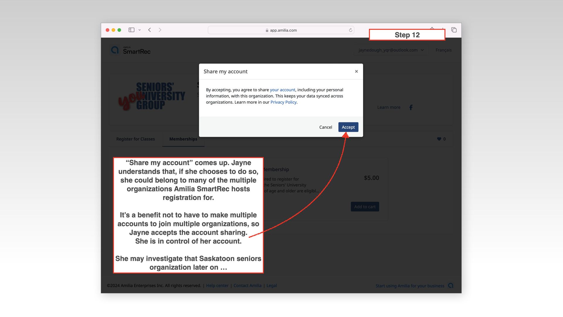 A screenshot of a web page with a red arrow pointing to a button.