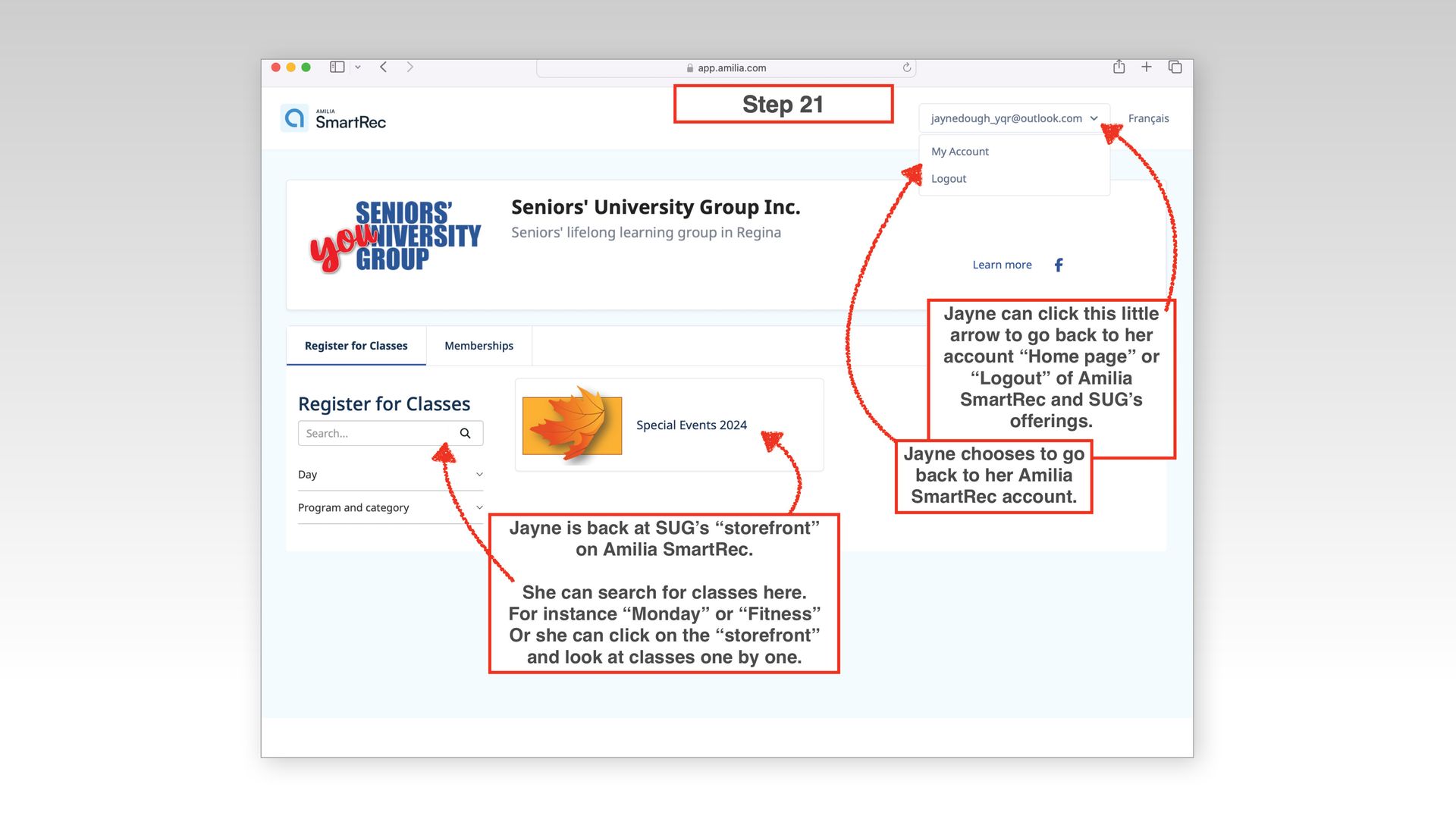 A computer screen shows a page with a maple leaf on it