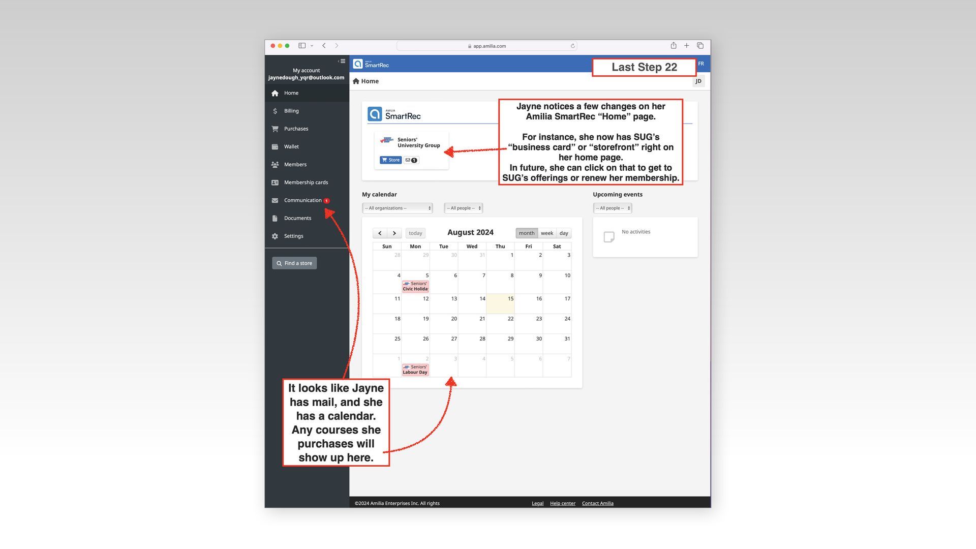 A computer screen with a calendar on it