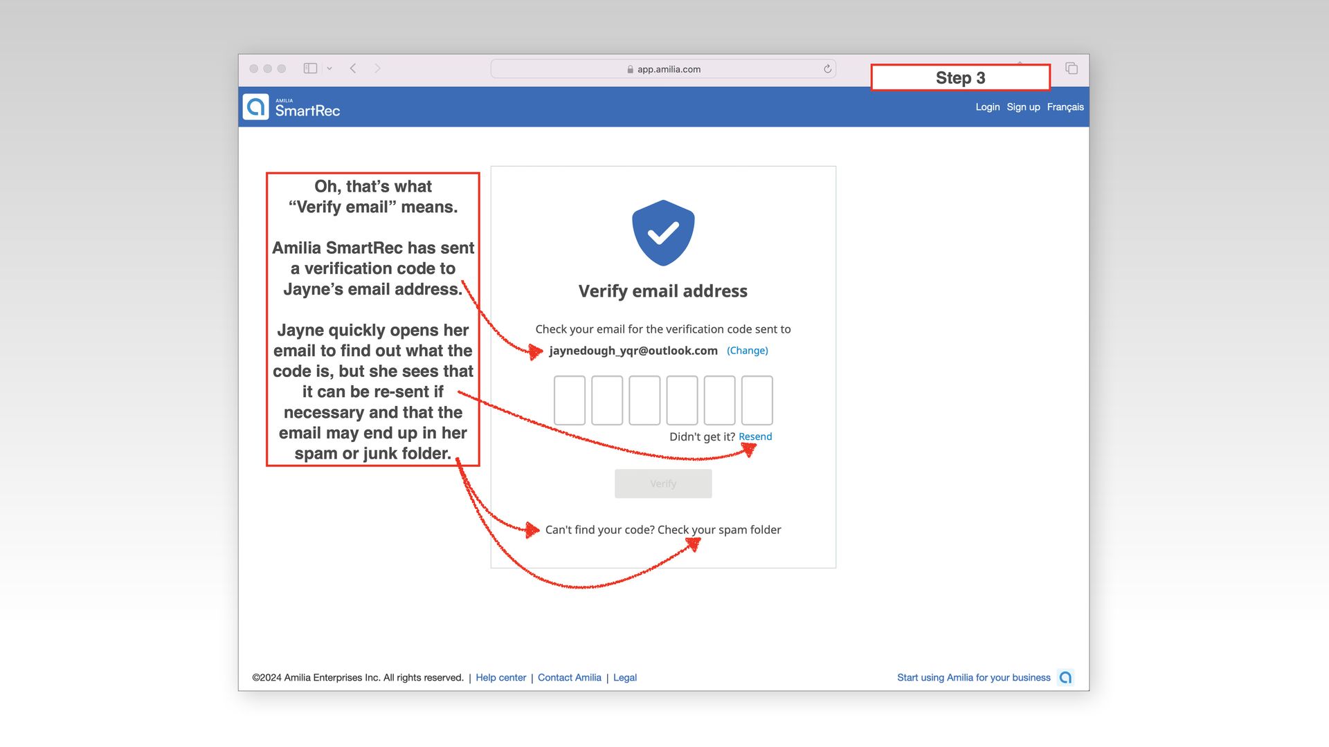 A computer screen with a verification page on it