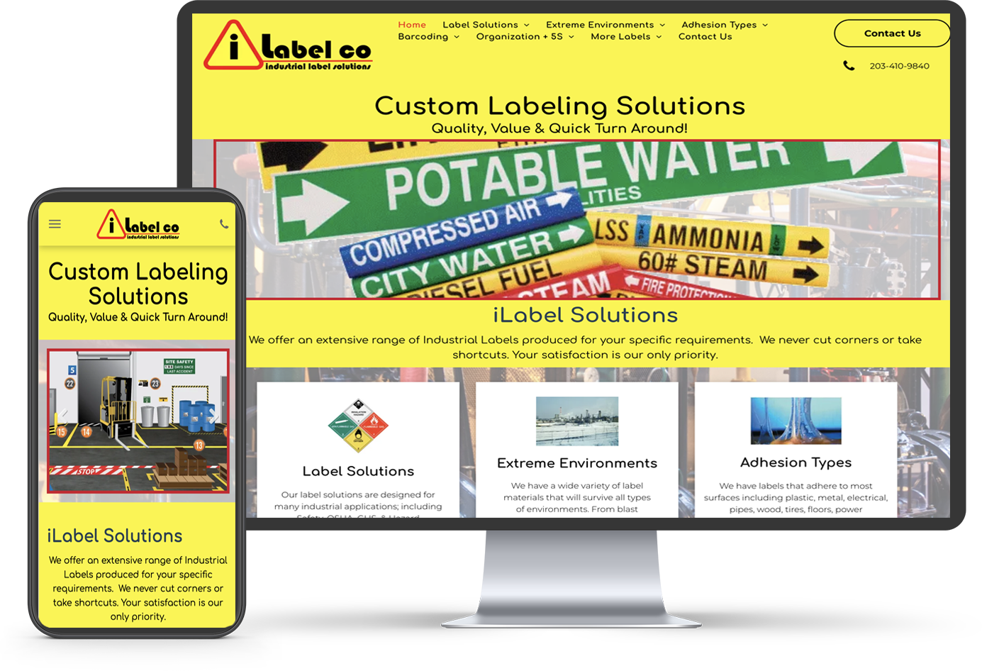 A computer and a cell phone display a website for portable water