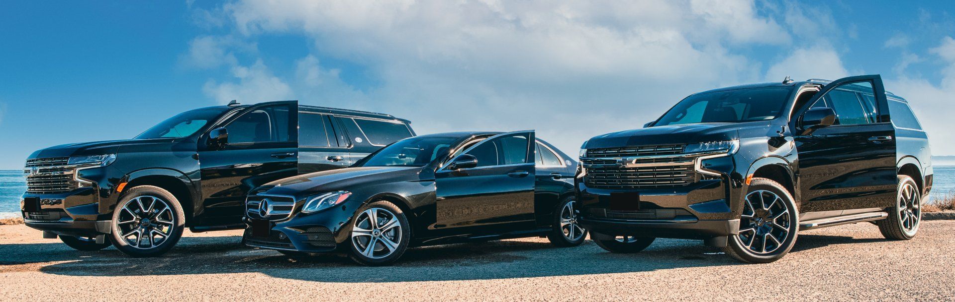 Luxury SUVs and sedan for Santa Barbara wedding transportation