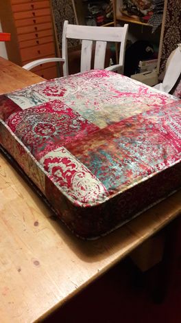 Kussen rode bohemian print