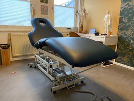zwarte leren massage stoel