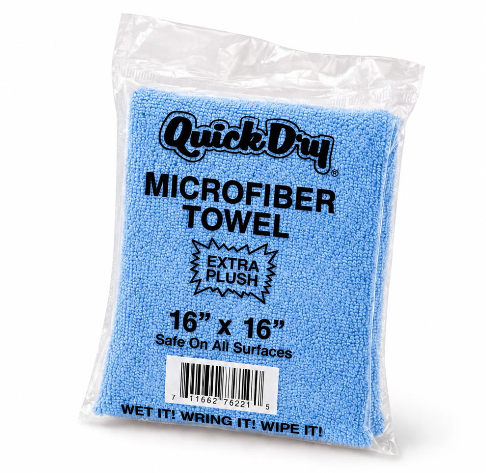 Blue QuickDry microfiber towel package, 16
