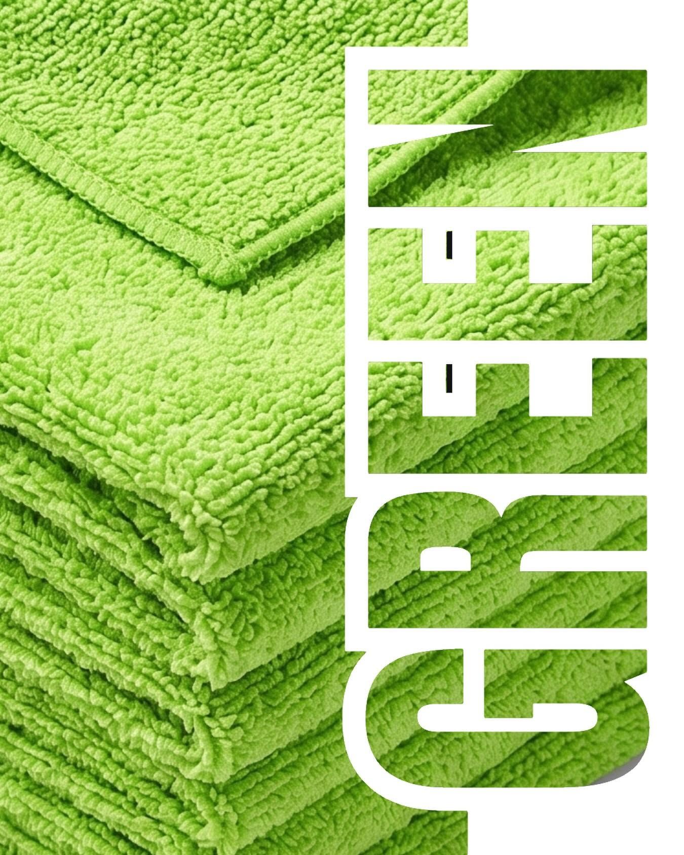 Green QuickDry microfiber towel package, 16