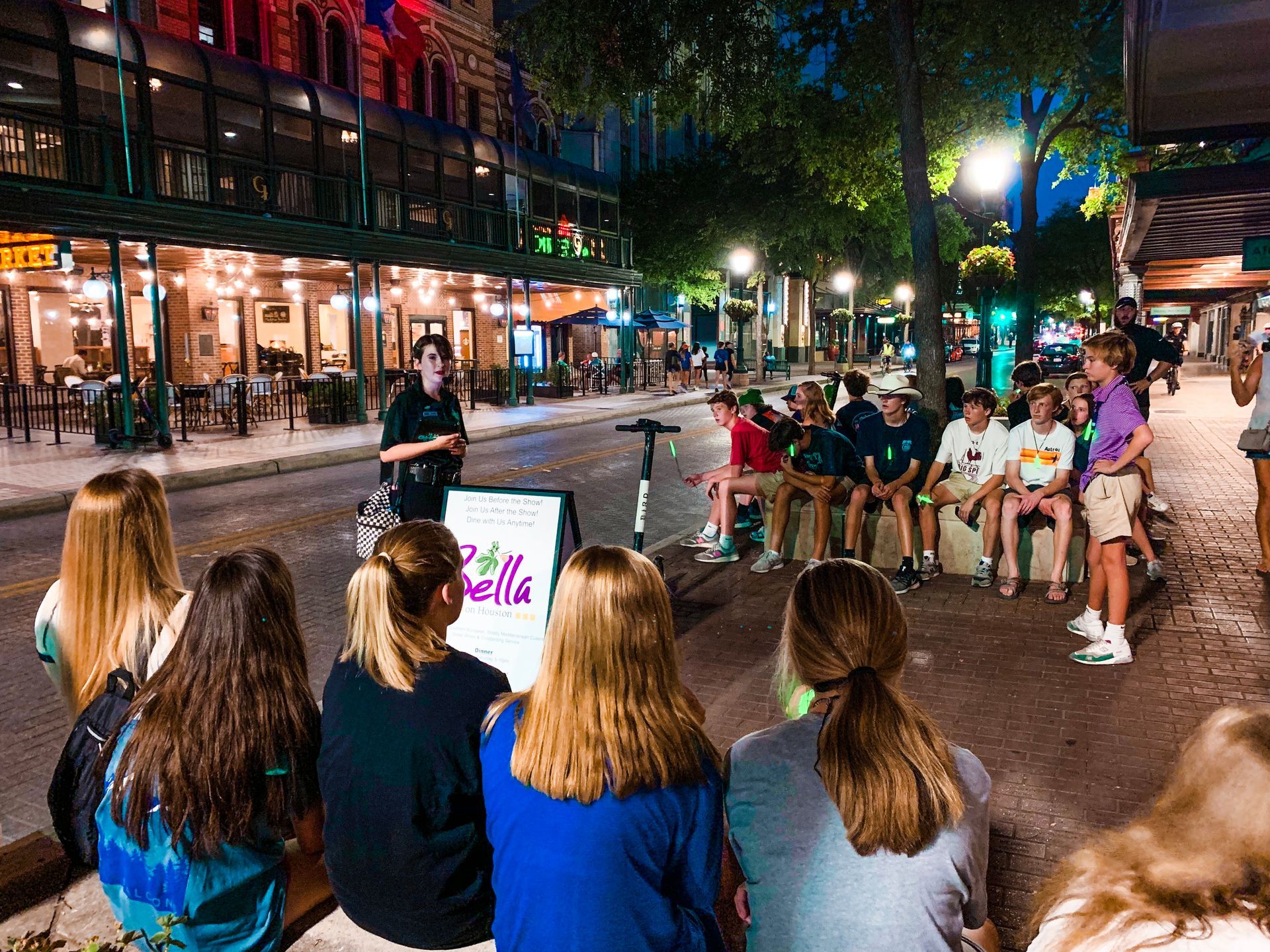 San Antonio Ghost Tours standing in front of Gunter Hotel.