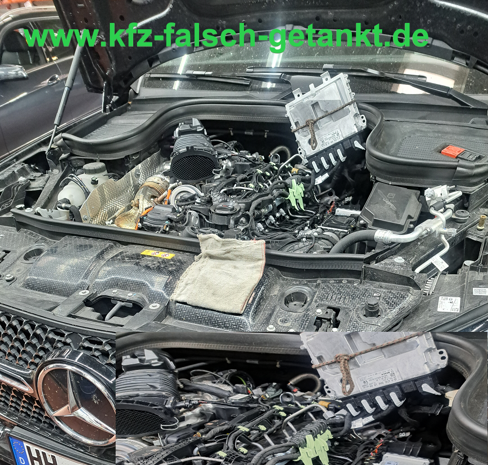 kfz falsch getankt- Ansicht Motor - Absaugung Kraftstoff
