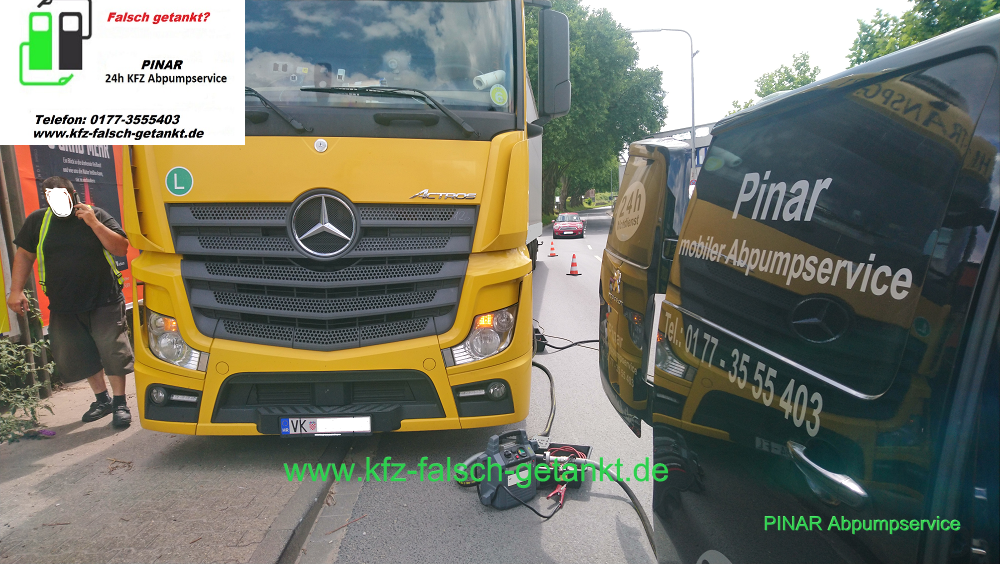 LKW Kühlauflieger falsch getankt