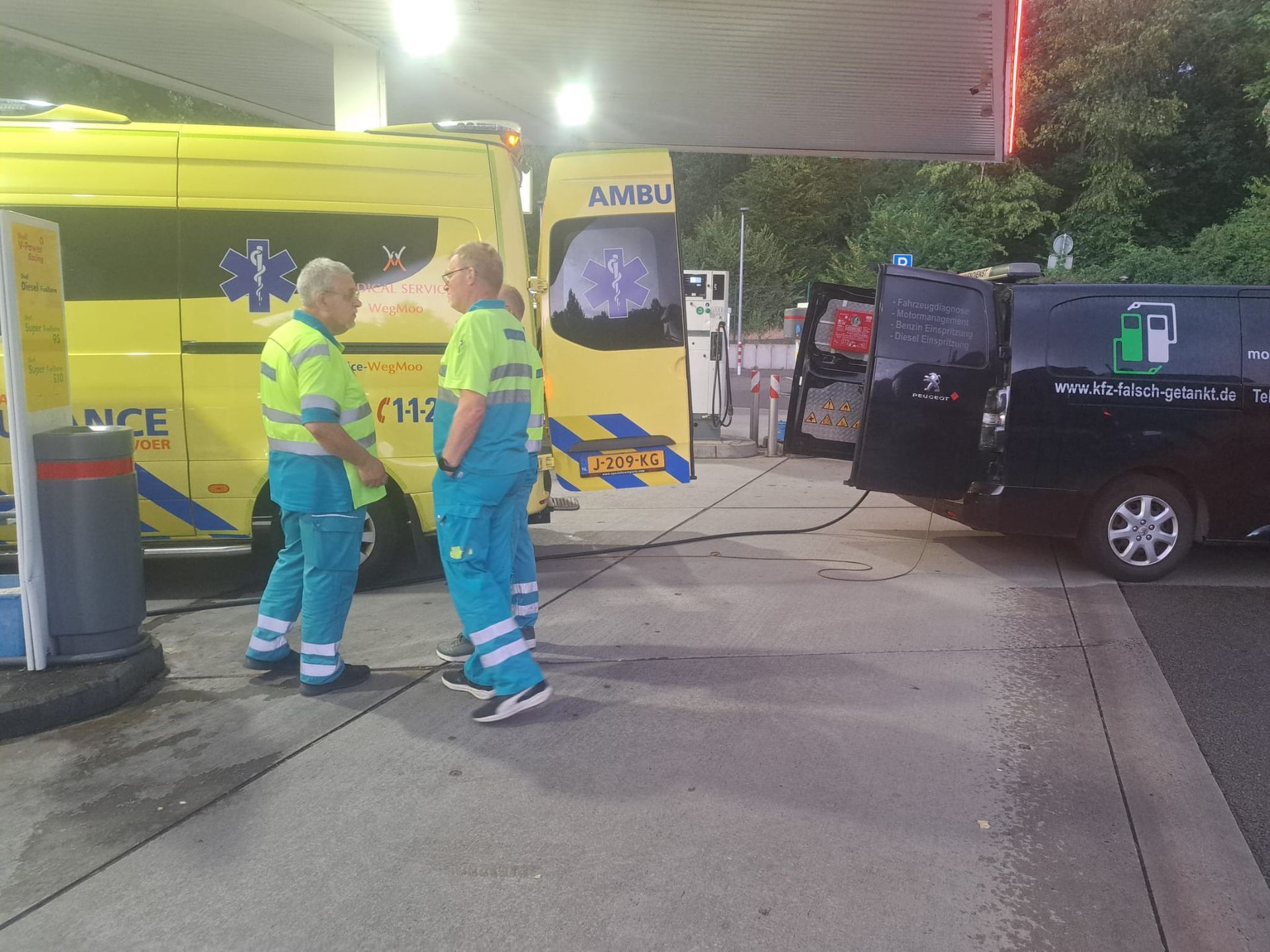 Rettungswagen falsch getankt, nach der Arbeit