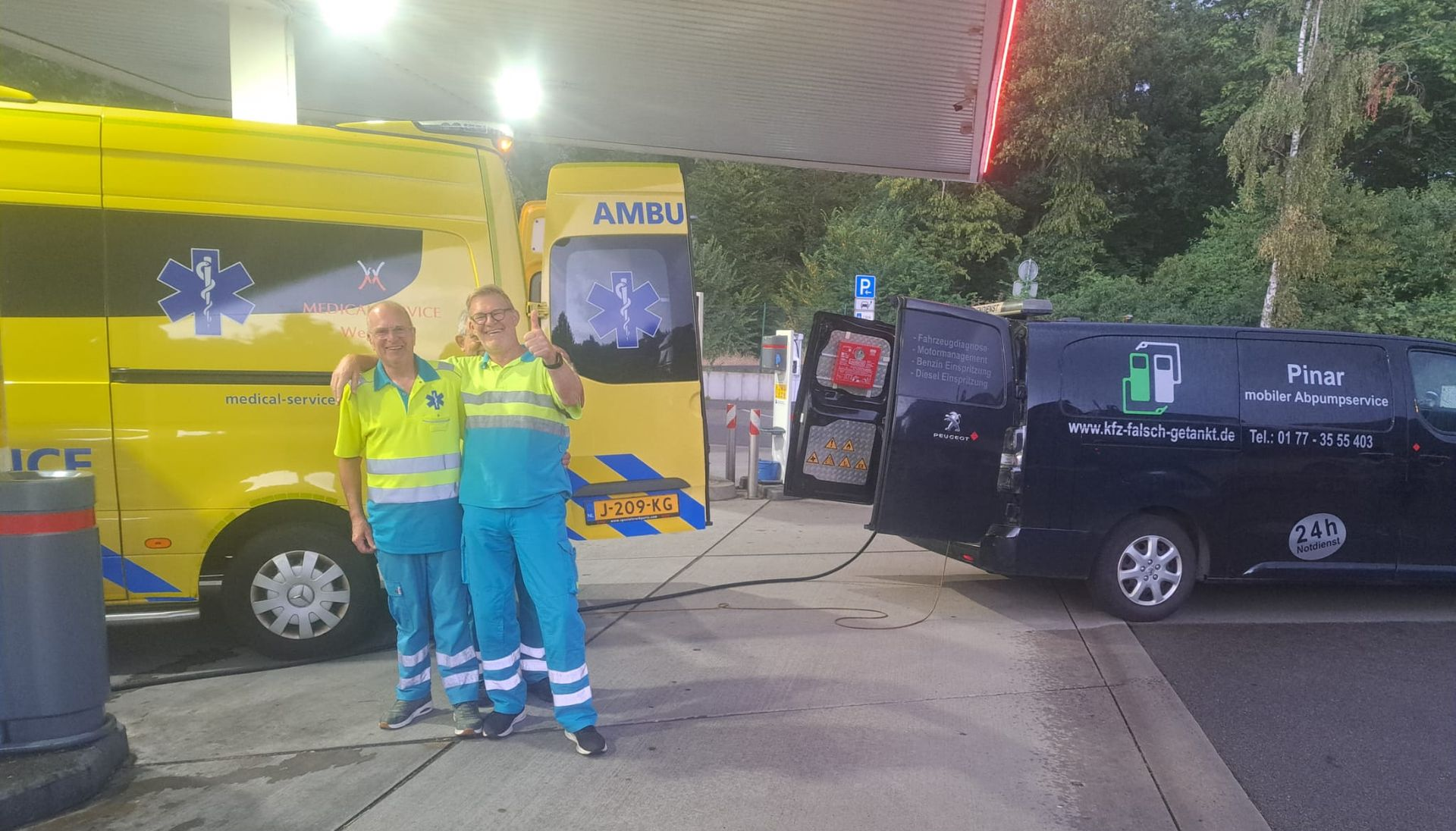 Rettungswagen falsch getankt