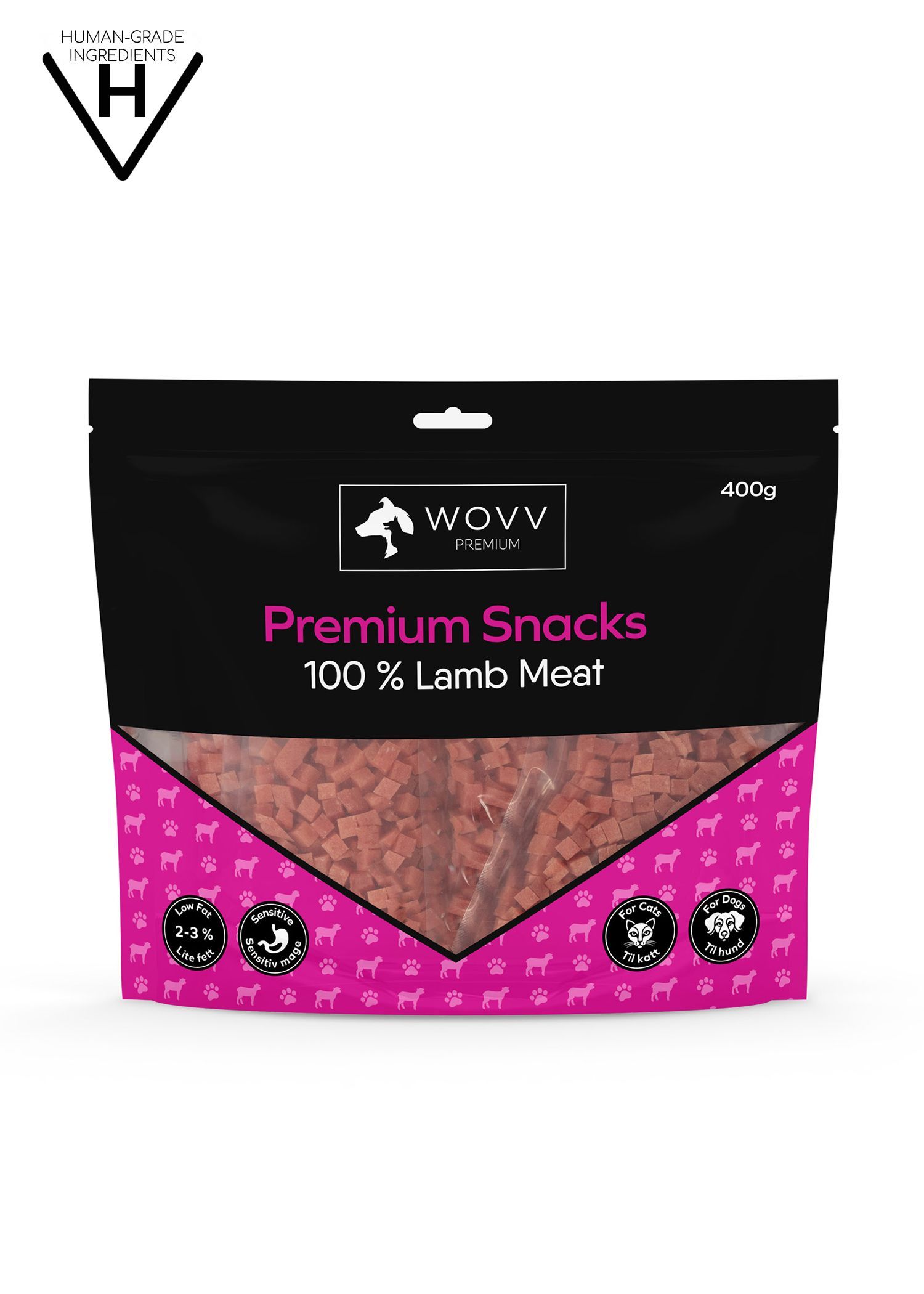 Premium Snacks 100% Lean Meat Cubes 400g