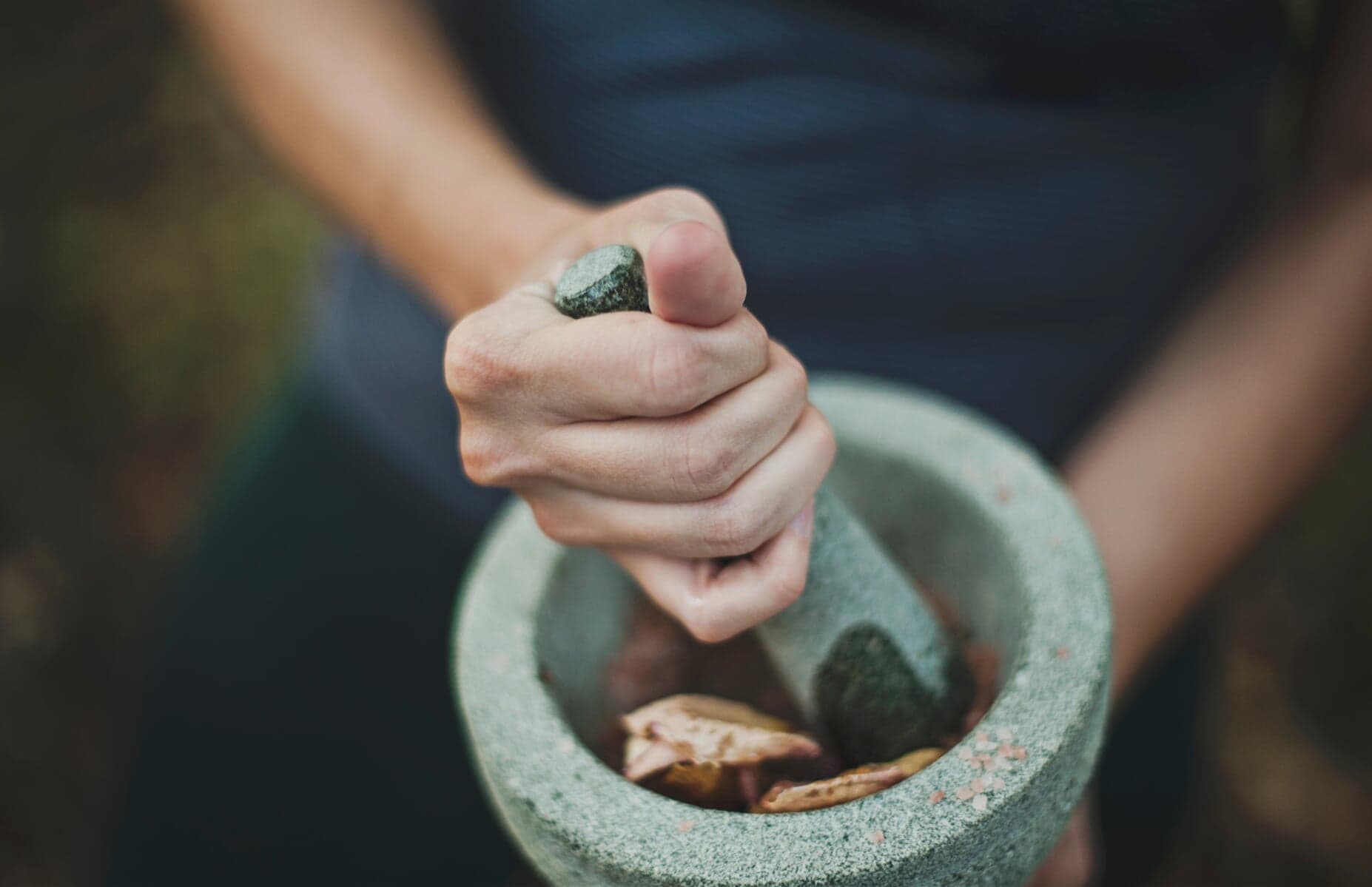 Natural Medicine in Mortar and Pestle — Naturopath in Toowoomba, QLD