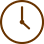 A clock with a circle around it on a white background.
