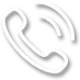 A white phone icon with a shadow on a white background.