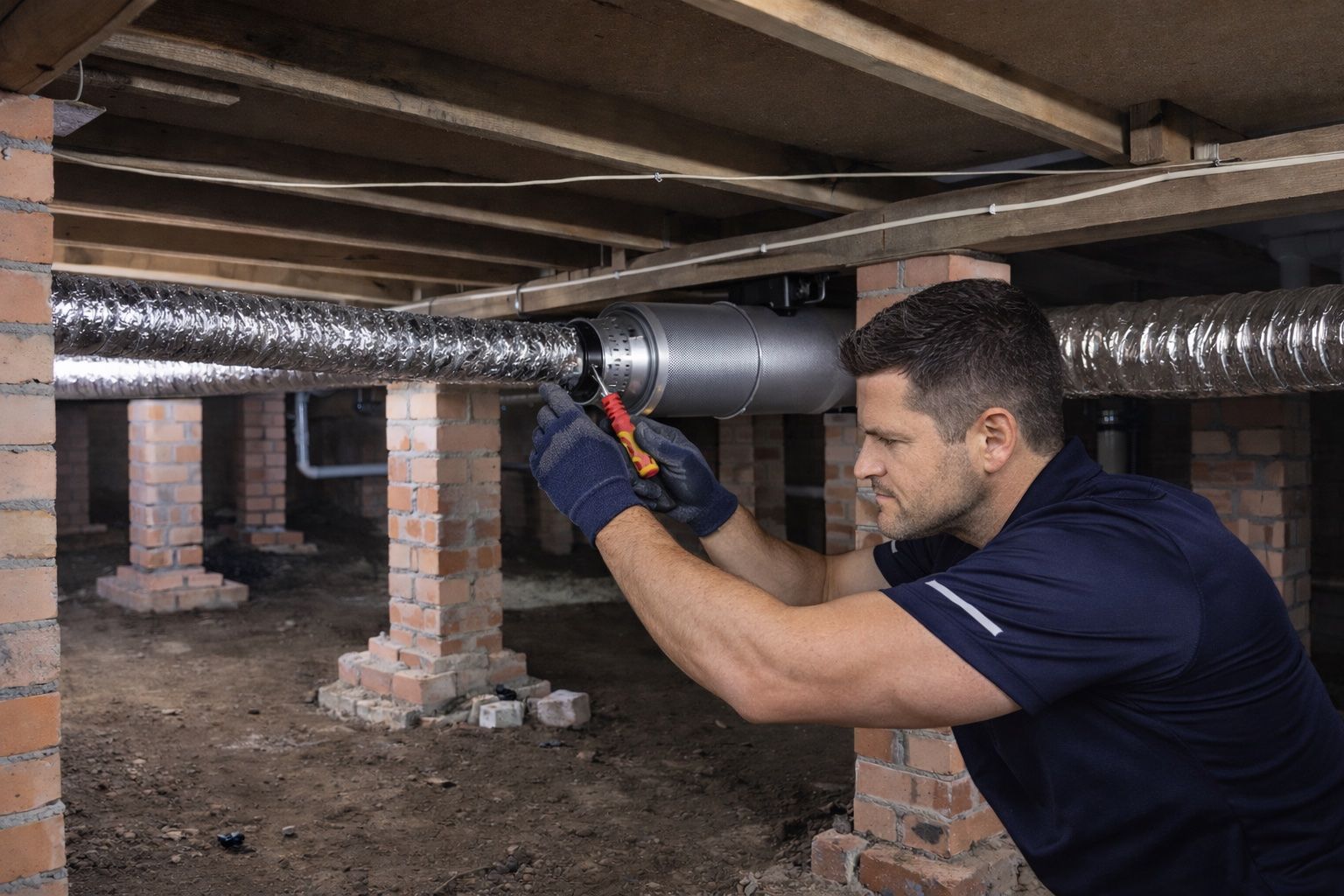 subfloor ventilation system technician site inspection