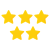 A set of four yellow stars on a white background.