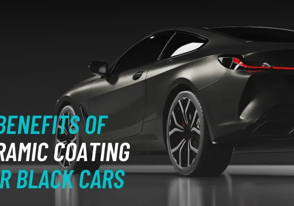 Black car with ceramic coating, title