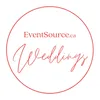 The logo for eventsource.ca weddings is a circle with the word weddings written inside of it.