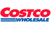 The costco wholesale logo is red and blue on a white background.