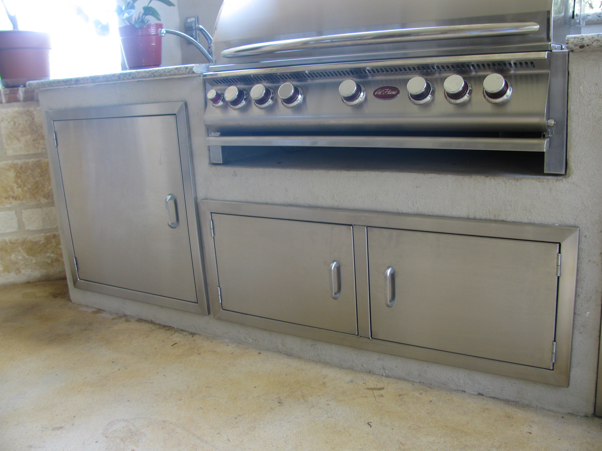 A Stainless Steel Kitchen with a Grill and Cabinets | San Antonio, TX | Texas Sheet Metal