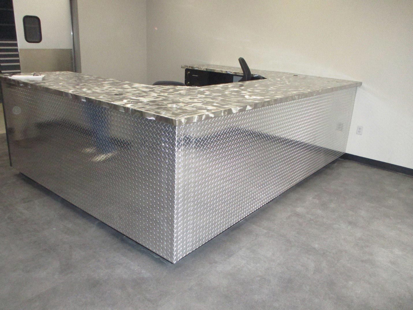 A spacious metal counter with a sink in a room - San Antonio, TX - Texas Sheet Metal