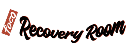 Toco Recovery Room logo in black script with red accent on a white background
