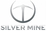Silver Mine logo with a gray pickaxe inside a circular emblem above the text “SILVER MINE”