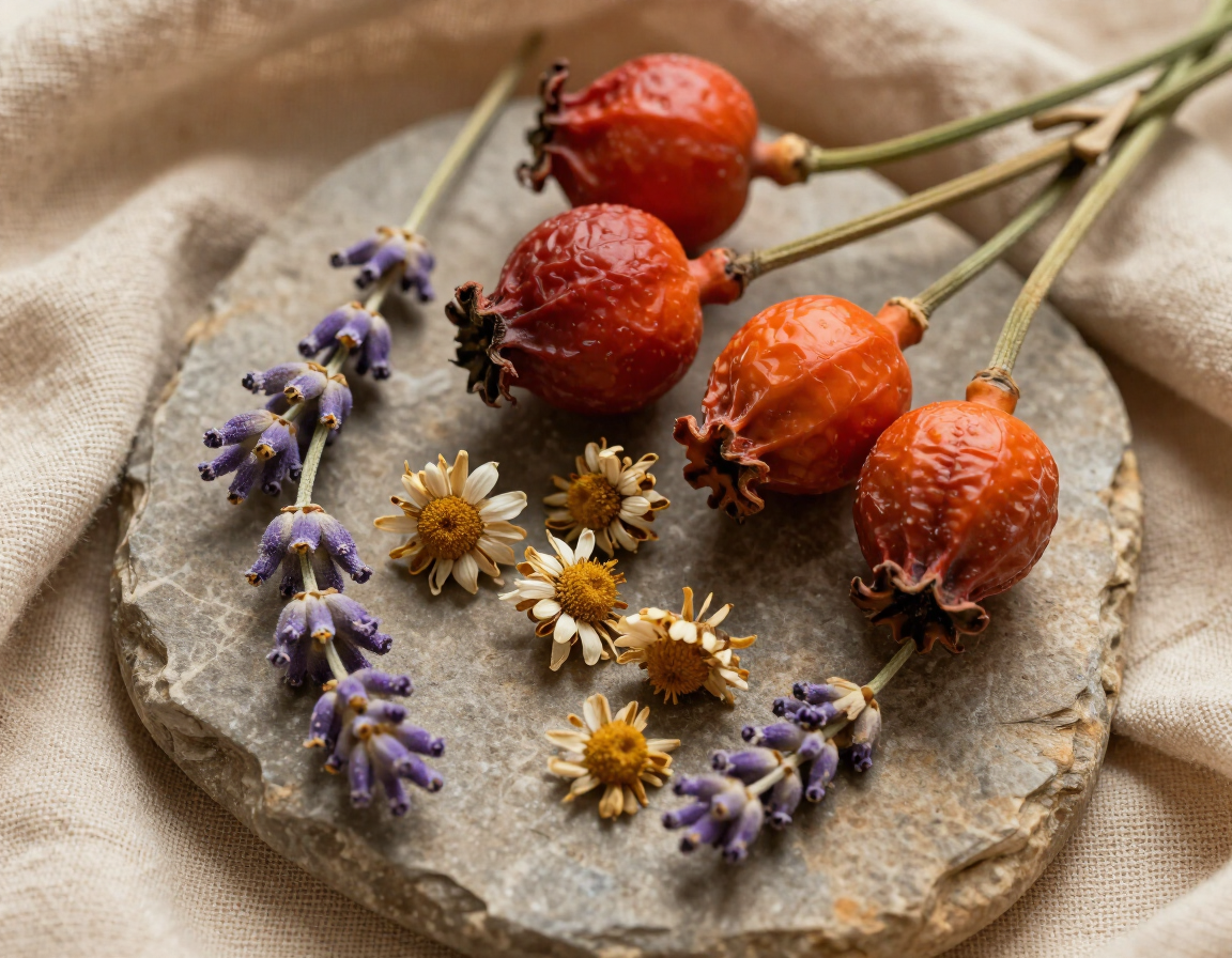 Botanical face serum ingredients including rosehip and chamomile from Butterfly Botanicals Sioux Falls SD.