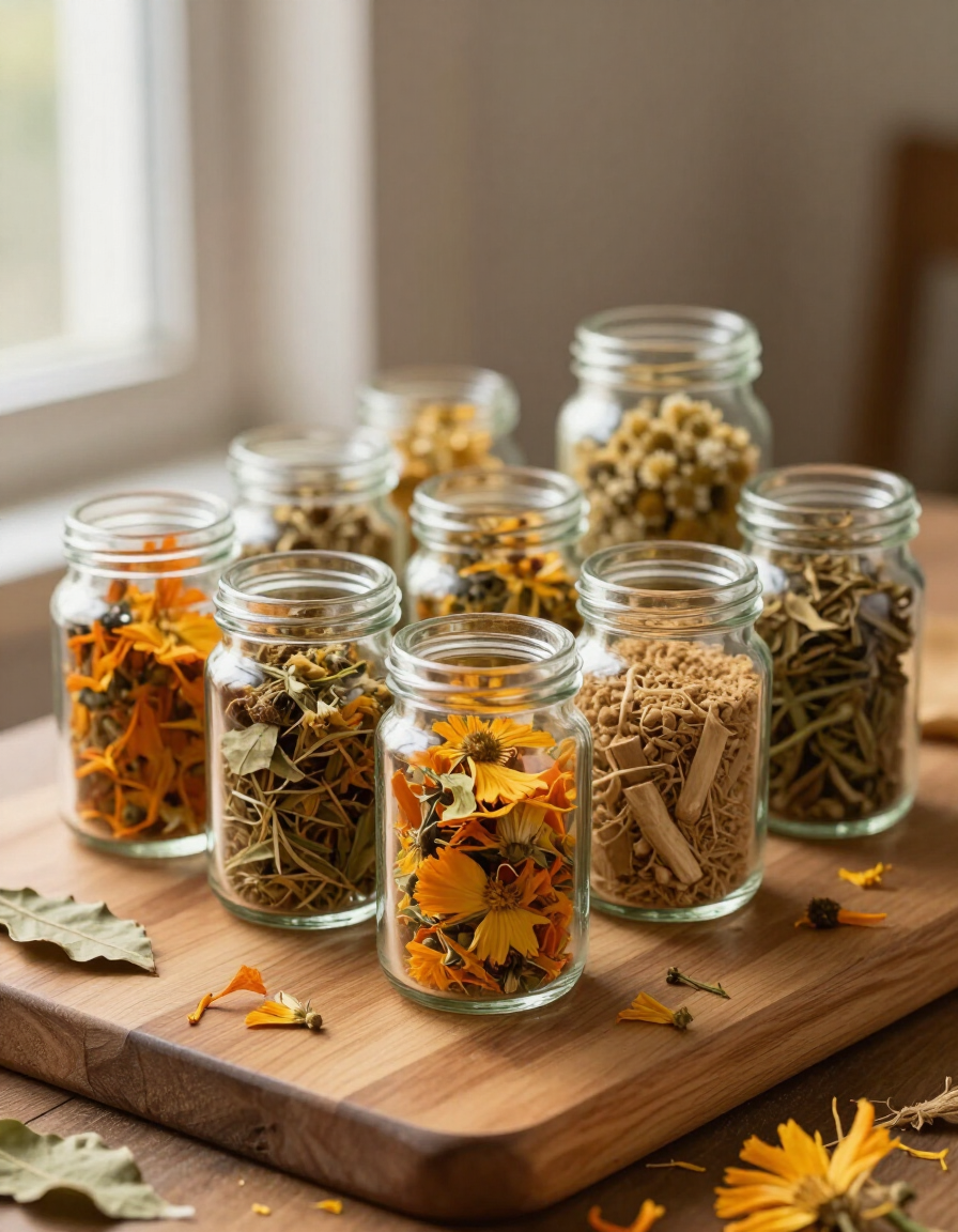 Botanical supplement ingredients including dried herbs and plant extracts from Butterfly Botanicals in Sioux Falls South Dakota.