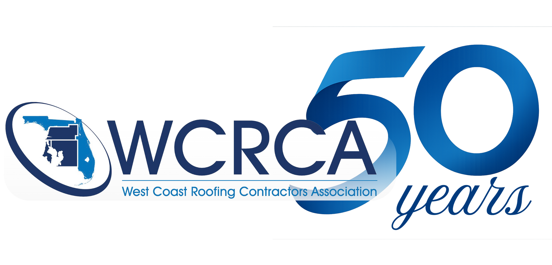 WCRCA logo with blue “50 years” anniversary text and outline of Washington State