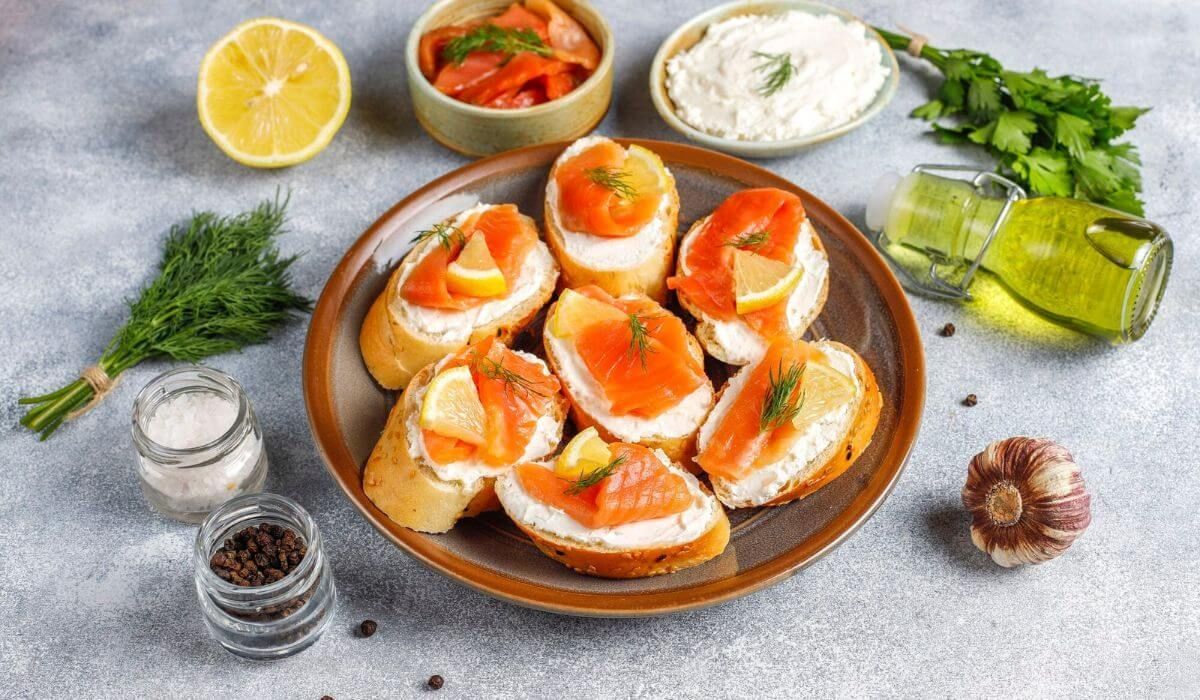 French canapés smoked salmon
